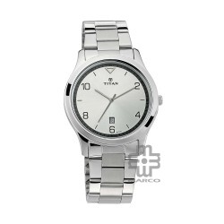 Titan Workwear 1770SM01 White Dial Stainless Steel Strap Men Watch