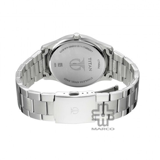 Titan Workwear 1770SM01 White Dial Stainless Steel Strap Men Watch