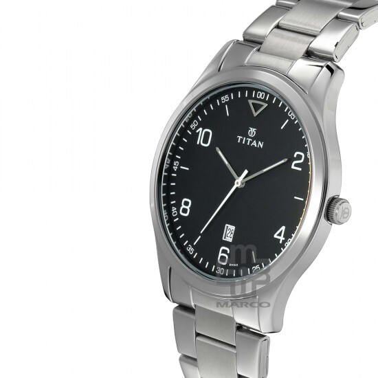 Titan Workwear 1770SM02 Black Dial Stainless Steel Strap Men Watch