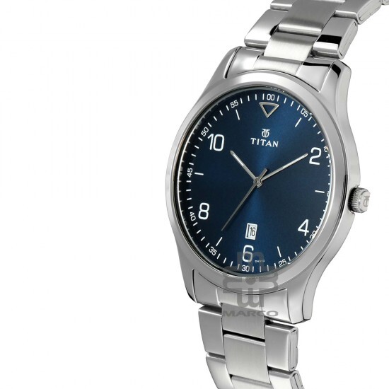 Titan Workwear 1770SM03 Blue Dial Stainless Steel Strap Men Watch