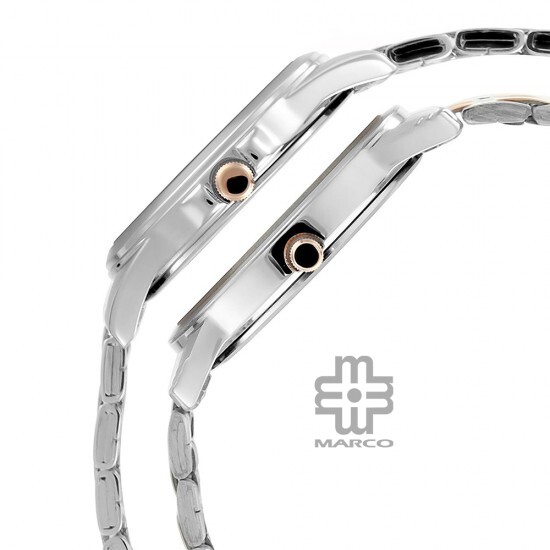 Titan Bandhan 17742565KM01 Day and Date Silver Dial Stainless Steel Strap Quartz Couple Watch