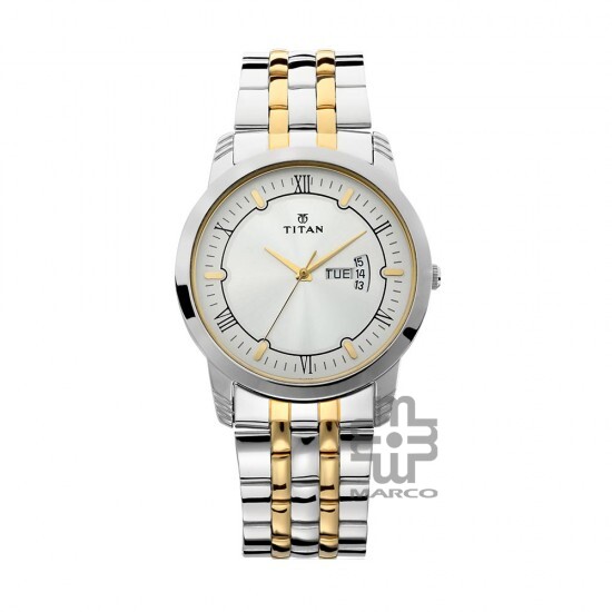 Titan Quartz 1774BM01 Silver Dial Stainless Steel Strap Quartz Men's Watch