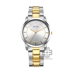 Titan Quartz 1774BM02 Silver Dial Stainless Steel Strap Quartz Men's Watch