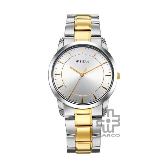 Titan Quartz 1774BM02 Silver Dial Stainless Steel Strap Quartz Men's Watch