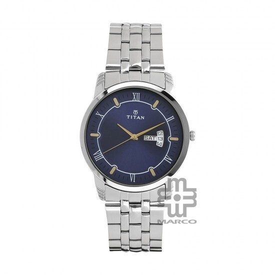 Titan Quartz 1774SM01 Blue Dial Stainless Steel Strap Men Watch Titan Quartz 1774SM01 Blue Dial Stainless Steel Strap Men Watch
