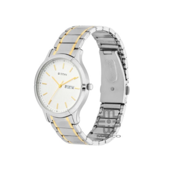Titan Lagan 1775BM02 White Dial Stainless Steel Strap Quartz Men's Watch