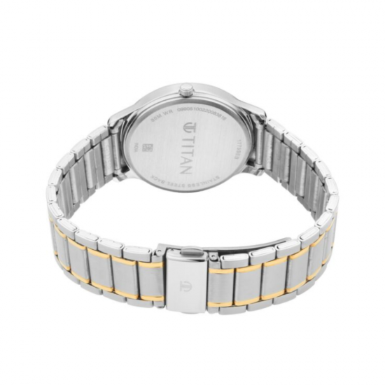 Titan Lagan 1775BM02 White Dial Stainless Steel Strap Quartz Men's Watch