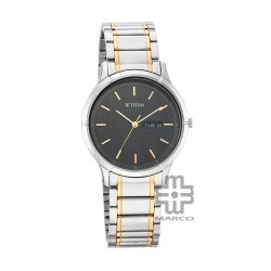 Titan Lagan 1775KM01 Black Dial Stainless Steel Strap Quartz Men's Watch