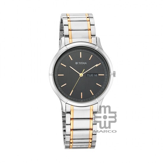 Titan Lagan 1775KM01 Black Dial Stainless Steel Strap Quartz Men's Watch