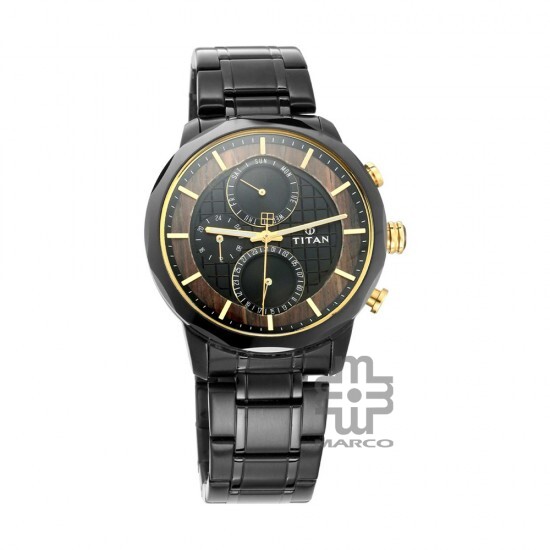 Titan Grandmaster 1789KM02 Black Dial Multifunction Metal Strap Quartz Men's Watch