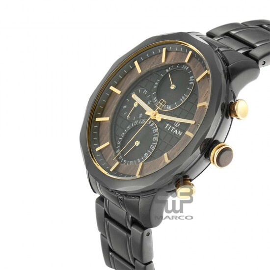 Titan Grandmaster 1789KM02 Black Dial Multifunction Metal Strap Quartz Men's Watch