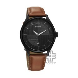 Titan Neo Eco 1802QL03 Grey Dial Leather Strap Quartz Men's Watch