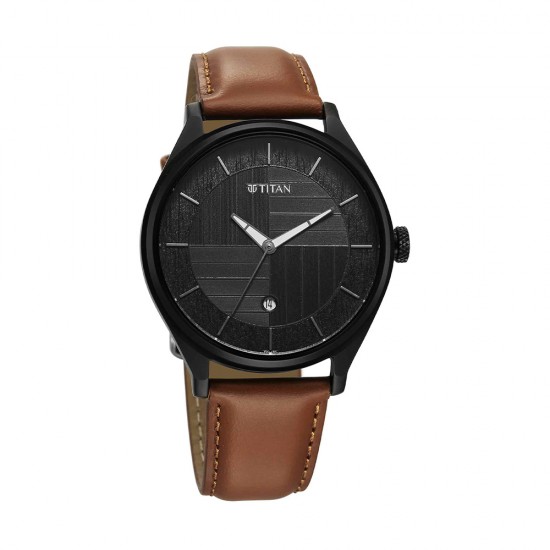 Titan Neo Eco 1802QL03 Grey Dial Leather Strap Quartz Men's Watch Titan Neo Eco 1802QL03 Grey Dial Leather Strap Quartz Men's Watch