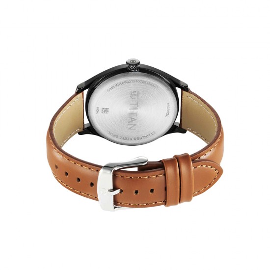 Titan Neo Eco 1802QL03 Grey Dial Leather Strap Quartz Men's Watch Titan Neo Eco 1802QL03 Grey Dial Leather Strap Quartz Men's Watch