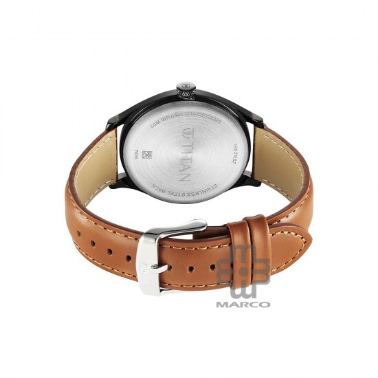 Titan Neo Eco 1802QL03 Grey Dial Leather Strap Quartz Men's Watch