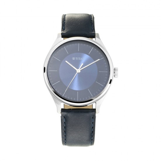 Titan Workwear 1802SL06 Blue Dial Leather Strap Quartz Men's Watch Titan Workwear 1802SL06 Blue Dial Leather Strap Quartz Men's Watch
