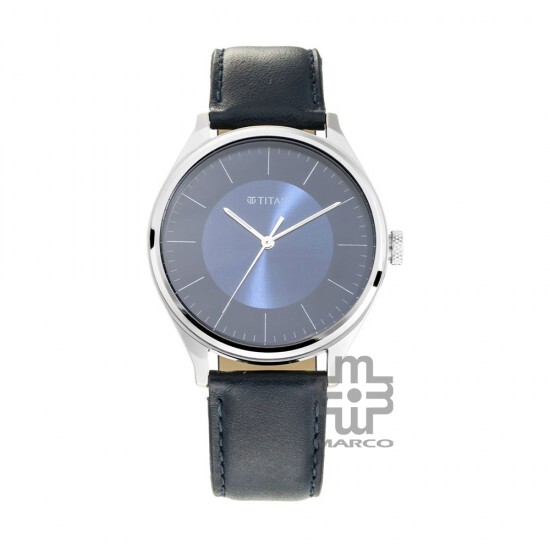 Titan Workwear 1802SL06 Blue Dial Leather Strap Quartz Men's Watch