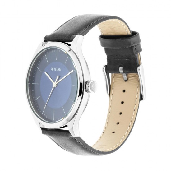 Titan Workwear 1802SL06 Blue Dial Leather Strap Quartz Men's Watch Titan Workwear 1802SL06 Blue Dial Leather Strap Quartz Men's Watch
