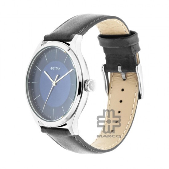 Titan Workwear 1802SL06 Blue Dial Leather Strap Quartz Men's Watch