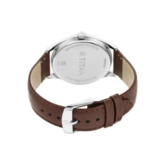 Titan Wrist Wit 1802SL13 Grey Dial Leather Strap Quartz Men Watch Titan Wrist Wit 1802SL13 Grey Dial Leather Strap Quartz Men Watch