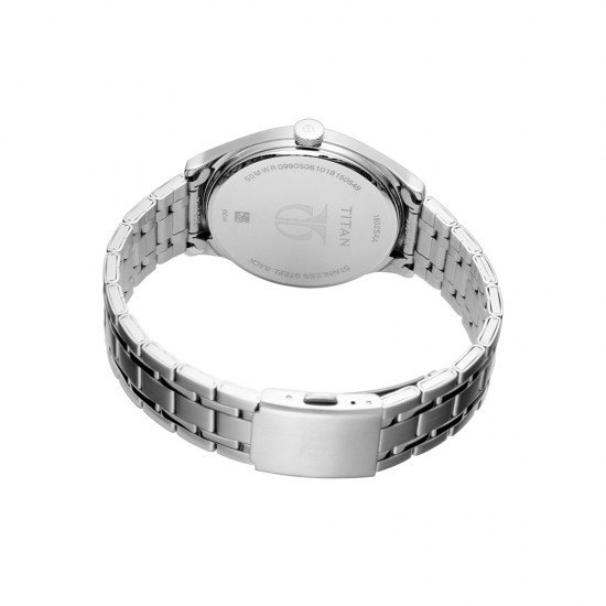 Titan Workwear 1802SM01 White Dial Stainless Steel Strap Quartz Men's Watch Titan Workwear 1802SM01 White Dial Stainless Steel Strap Quartz Men's Watch