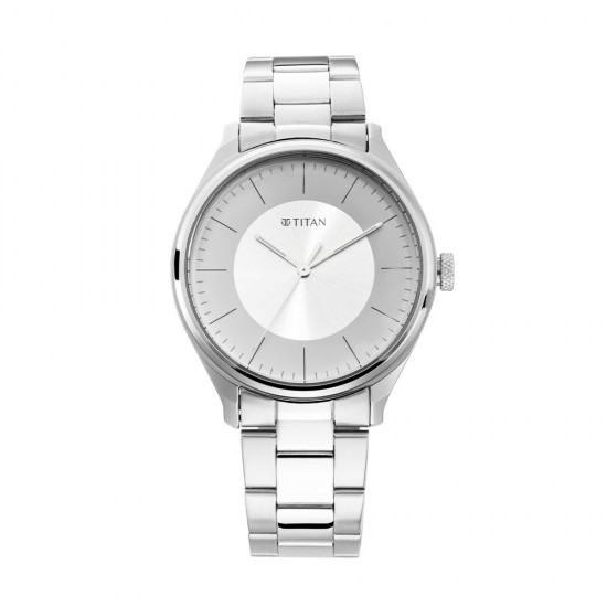 Titan Workwear 1802SM03 Grey Dial Metal Strap Quartz Men's Watch Titan Workwear 1802SM03 Grey Dial Metal Strap Quartz Men's Watch