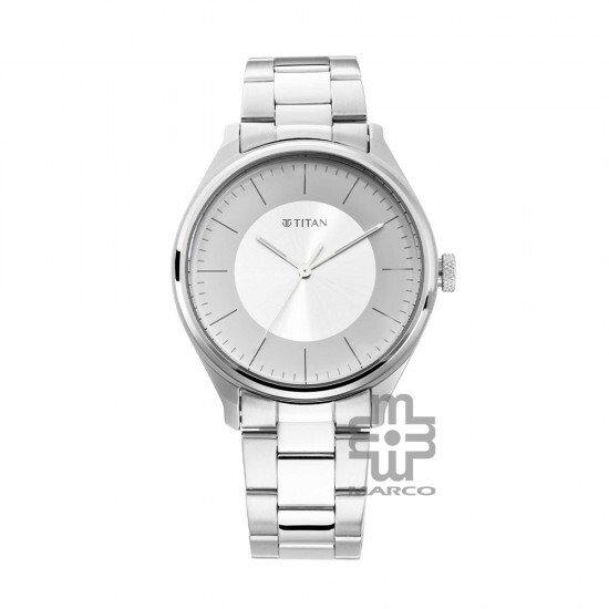 Titan Workwear 1802SM03 Grey Dial Metal Strap Quartz Men's Watch