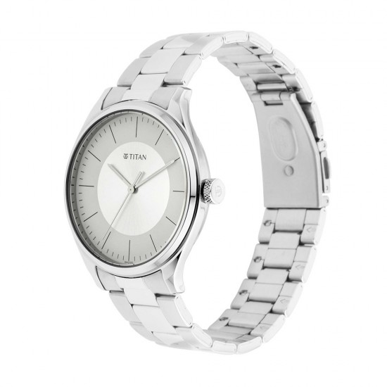 Titan Workwear 1802SM03 Grey Dial Metal Strap Quartz Men's Watch Titan Workwear 1802SM03 Grey Dial Metal Strap Quartz Men's Watch