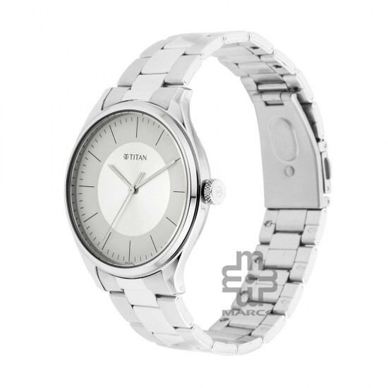 Titan Workwear 1802SM03 Grey Dial Metal Strap Quartz Men's Watch