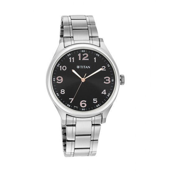 Titan Trendsetter 1802SM04 Black Dial Stainless Steel Strap Quartz Men's Watch Titan Trendsetter 1802SM04 Black Dial Stainless Steel Strap Quartz Men's Watch