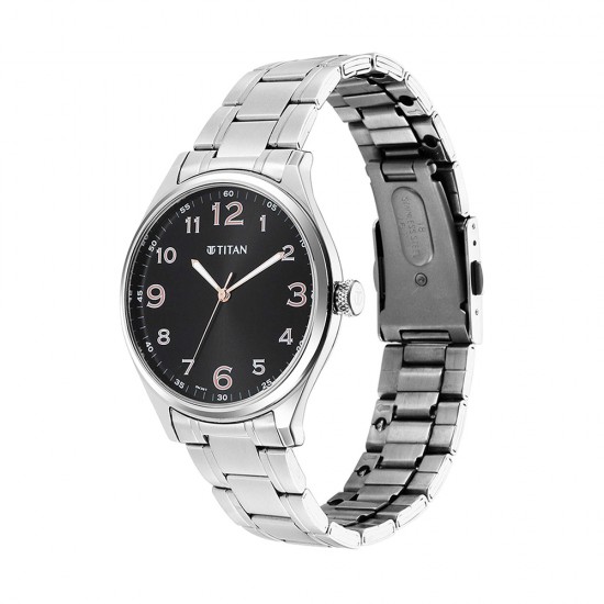 Titan Trendsetter 1802SM04 Black Dial Stainless Steel Strap Quartz Men's Watch Titan Trendsetter 1802SM04 Black Dial Stainless Steel Strap Quartz Men's Watch