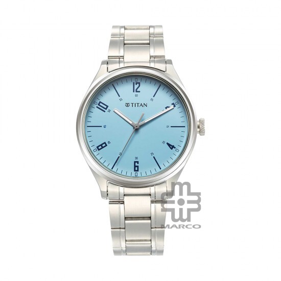 Titan Workwear 1802SM07 Ocean Blue Dial Stainless Steel Strap Quartz Men's Watch