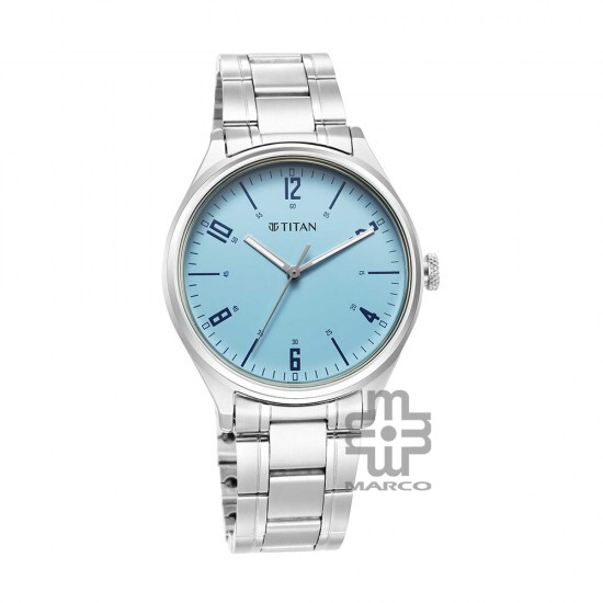 Titan Workwear 1802SM07 Ocean Blue Dial Stainless Steel Strap Quartz Men's Watch