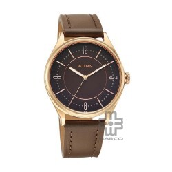 Titan Neo Basic 1802WL03 Brown Dial Leather Strap Quartz Men's Watch