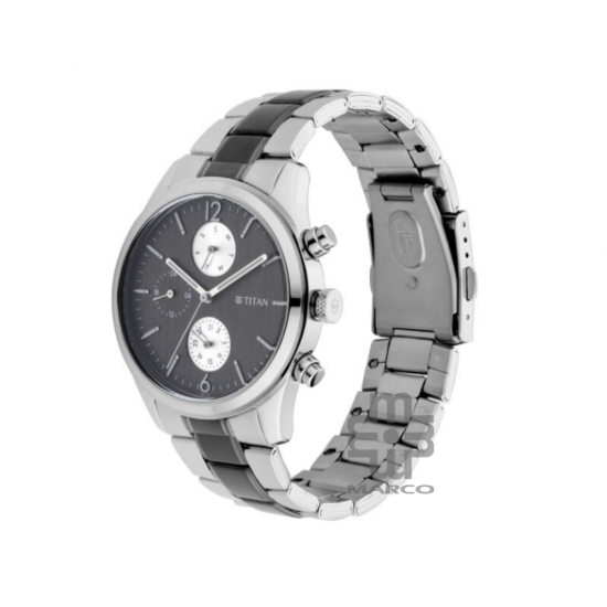 Titan Workwear 1805KM02 Multifunctional Anthracite Dial Stainless Steel Strap Quartz Men's Watch