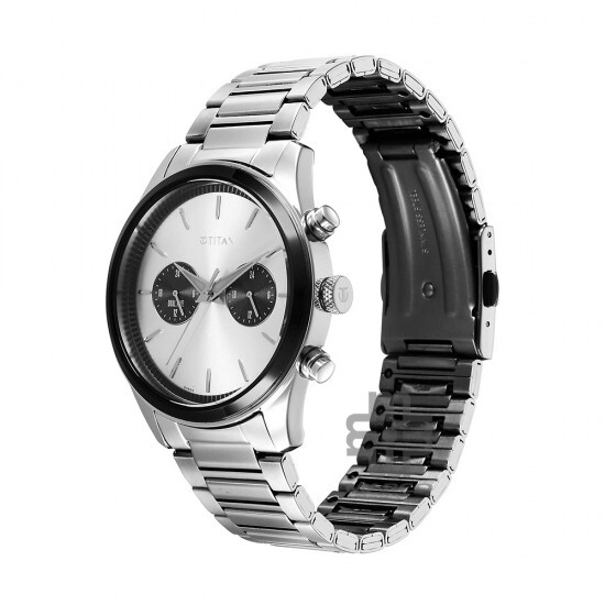 Titan Element 1805KM13 Silver White Dial Stainless Steel Strap Quartz Men's Watch