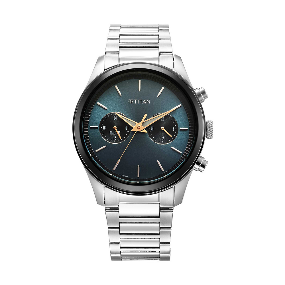 Titan Element 1805KM14 Blue Dial Stainless Steel Strap Quartz