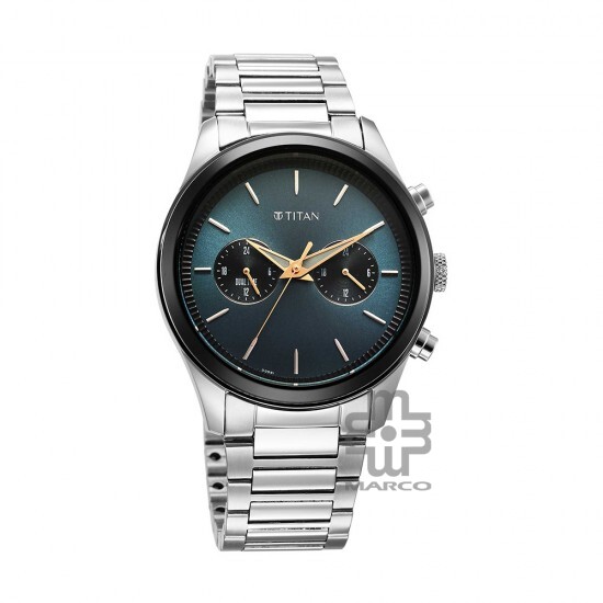 Titan Element 1805KM14 Blue Dial Stainless Steel Strap Quartz Men's Watch