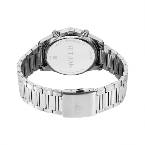 Titan Element 1805KM14 Blue Dial Stainless Steel Strap Quartz Men's Watch