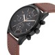 Titan Workwear 1805NL01 Black Dial Multifunction Leather Strap Quartz Men's Watch