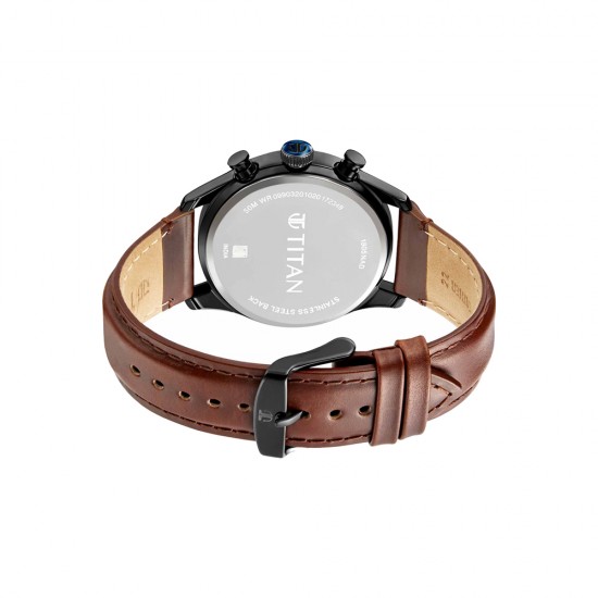 Titan Trendsetter 1805NL03 Midnight Blue Dial Leather Strap Quartz Men's Watch