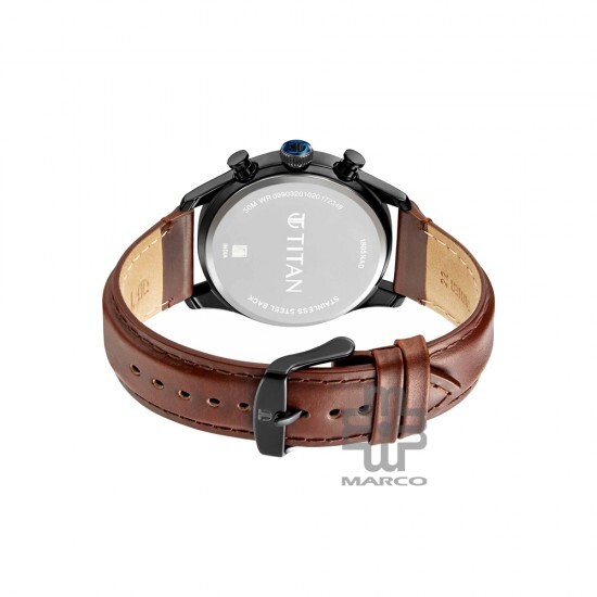 Titan Trendsetter 1805NL03 Midnight Blue Dial Leather Strap Quartz Men's Watch