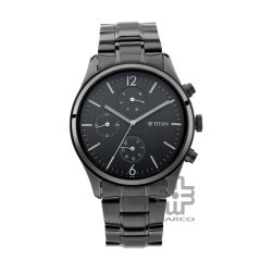 Titan Workwear 1805NM02 Black Dial Multifunction Metal Strap Quartz Men's Watch