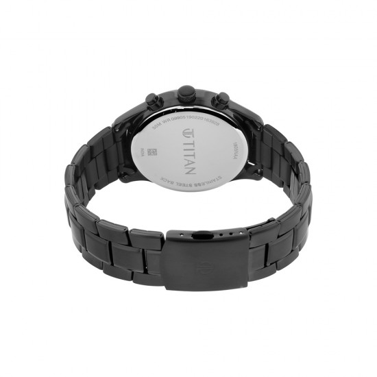 Titan Workwear 1805NM02 Black Dial Multifunction Metal Strap Quartz Men's Watch Titan Workwear 1805NM02 Black Dial Multifunction Metal Strap Quartz Men's Watch