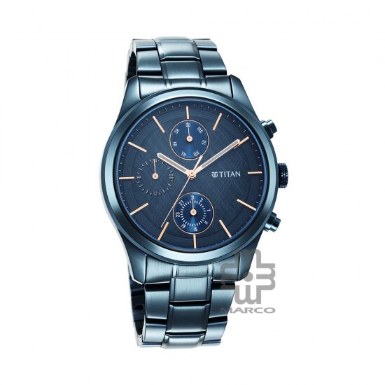 Titan Neo Splash 1805QM01 Blue Dial Multifunction Stainless Steel Strap Quartz Men's Watch