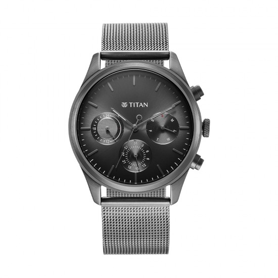Titan Noir 1805QM03 Anthracite Dial Analog Stainless Steel Strap Quartz Men's Watch Titan Noir 1805QM03 Anthracite Dial Analog Stainless Steel Strap Quartz Men's Watch