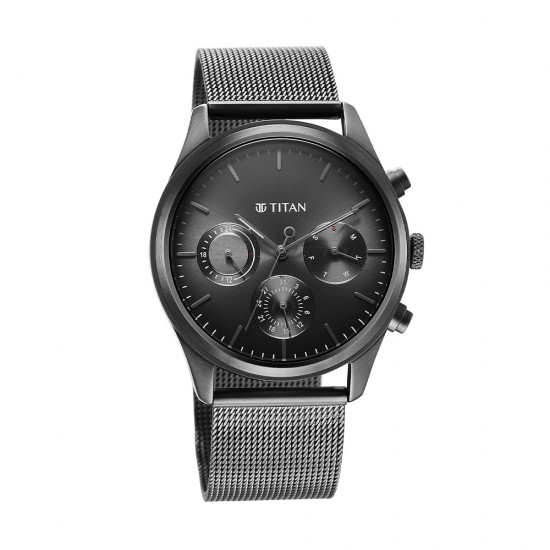 Titan Noir 1805QM03 Anthracite Dial Analog Stainless Steel Strap Quartz Men's Watch Titan Noir 1805QM03 Anthracite Dial Analog Stainless Steel Strap Quartz Men's Watch