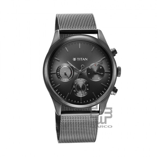 Titan Noir 1805QM03 Anthracite Dial Analog Stainless Steel Strap Quartz Men's Watch
