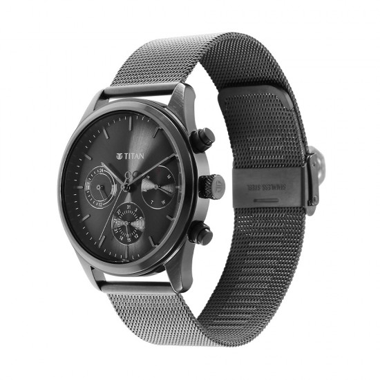 Titan Noir 1805QM03 Anthracite Dial Analog Stainless Steel Strap Quartz Men's Watch Titan Noir 1805QM03 Anthracite Dial Analog Stainless Steel Strap Quartz Men's Watch