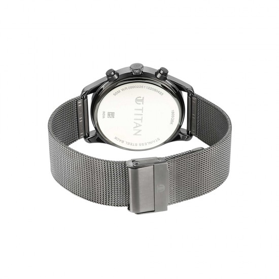 Titan Noir 1805QM03 Anthracite Dial Analog Stainless Steel Strap Quartz Men's Watch Titan Noir 1805QM03 Anthracite Dial Analog Stainless Steel Strap Quartz Men's Watch
